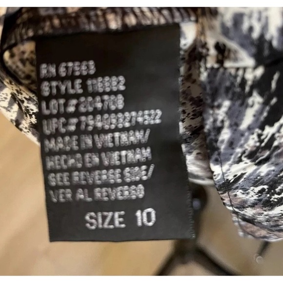 SL Fashions Dress Sz 10 Black Ivory Womens Tiered Sleeveless Party Office Work - Picture 7 of 9